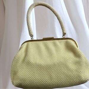 Elegant Butter Yellow & Cream Beaded Handbag
